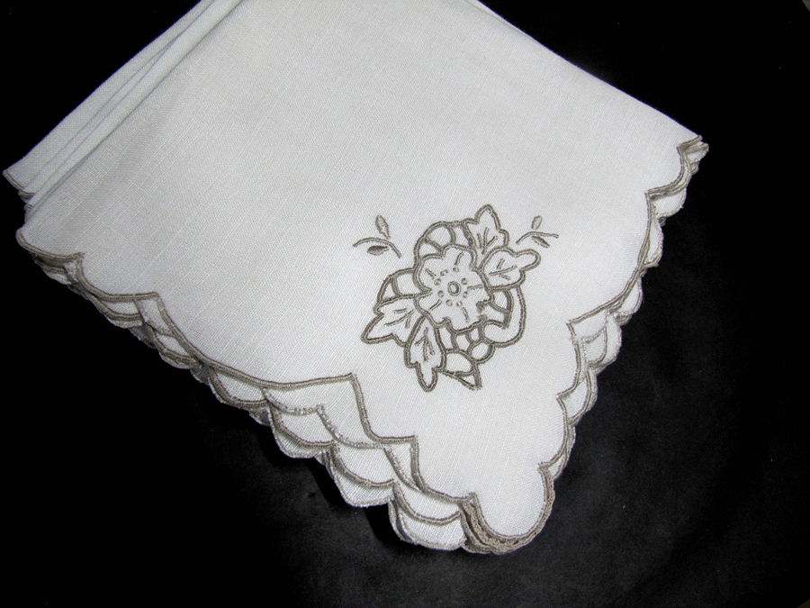 vintage antique linen dinner napkins handmade