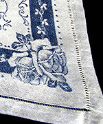 8 vintage blue roses dinner napkins