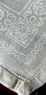 vintage white linen damask napkins