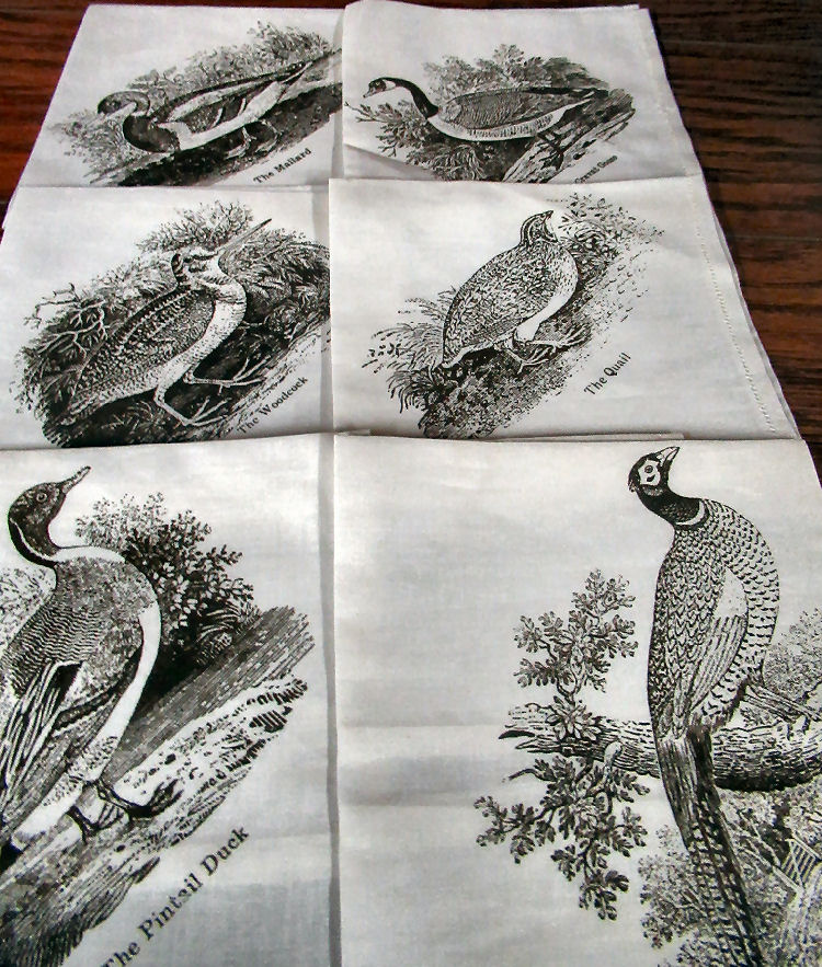 vintage antique white linen napkins ducks prints