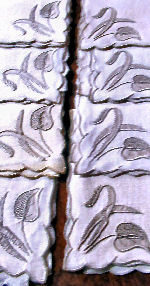 vintage handmade linen napkins leaf