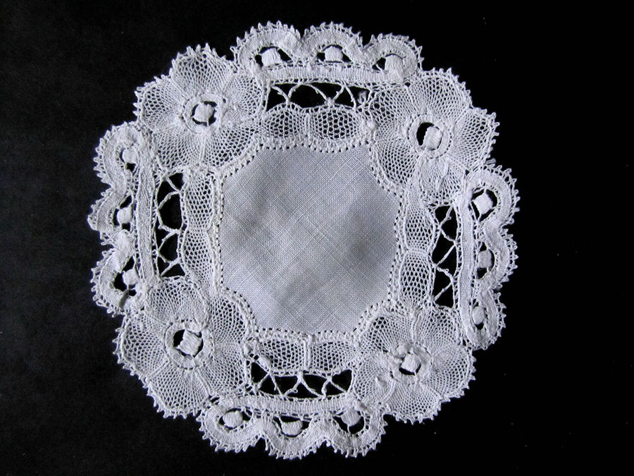 close up vintage antique cocktail napkins handmade lace