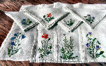 vintage linen placemats hand embroidered birds