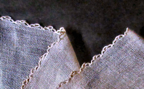 close up vintage  antique handmade figural lace table runner dresser scarf