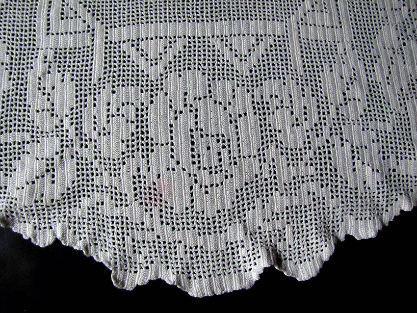 vintage antique table topper handmade lace