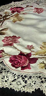 vintage antique table topper society silk handmade lace