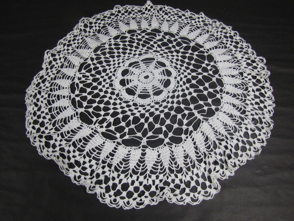 vintage antique table topper handmade crochet lace