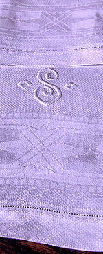 3 vintage handmade towel linen monogrammed S